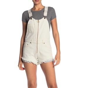 Free People Sunkissed Denim Jean Short Overalls Size 10 Small